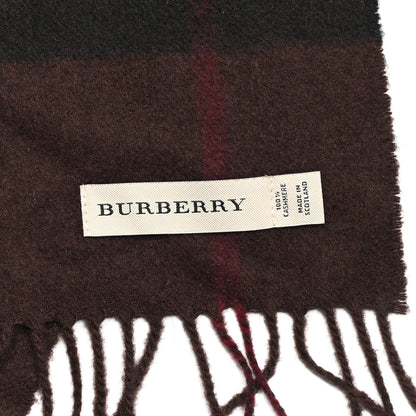 Burberry Cashmere Giant Check Fringe Scarf Dark Brown 3 of 3