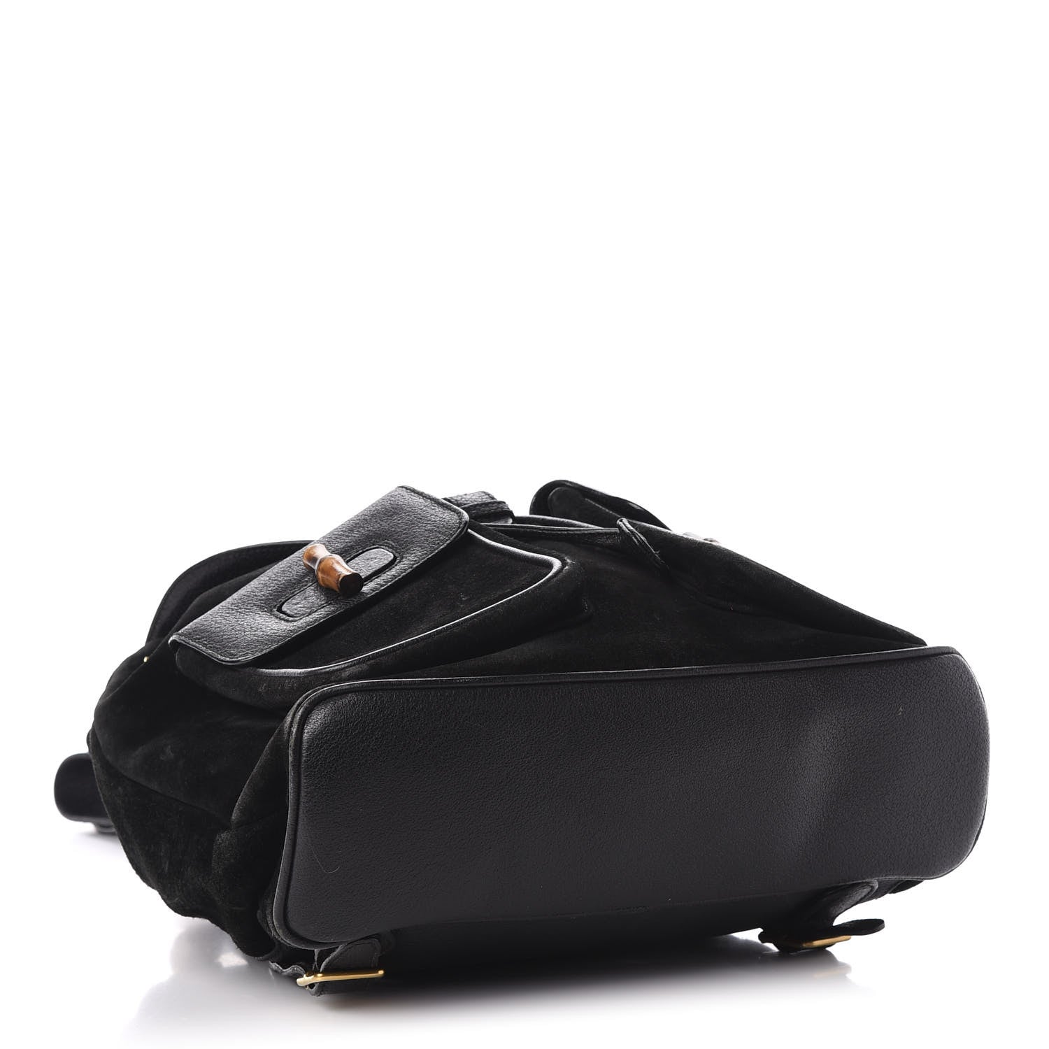 Gucci Suede Bamboo Backpack Black 3 of 11