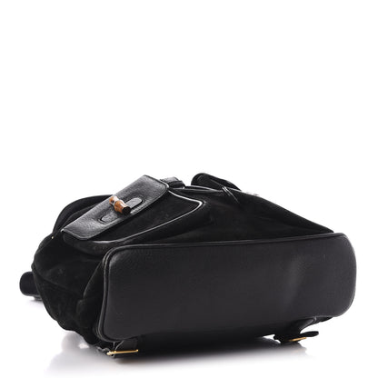 Gucci Suede Bamboo Backpack Black 3 of 11