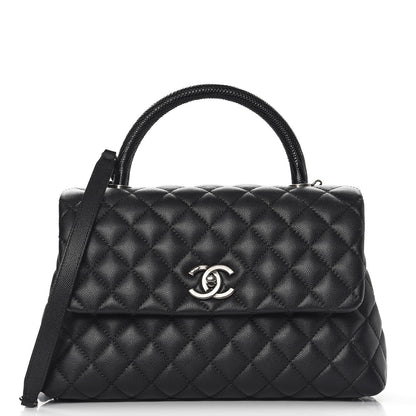 Chanel Caviar Lizard Quilted Small Coco Handle Flap Black 1 of 9