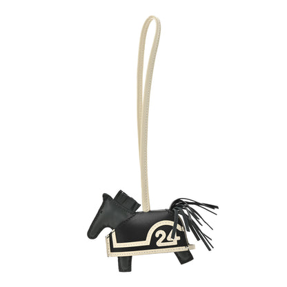 Hermes Milo Lambskin Grigri Rodeo Robeo 24 Bag Charm PM Vert Mangrove Black Craie 1 of 5