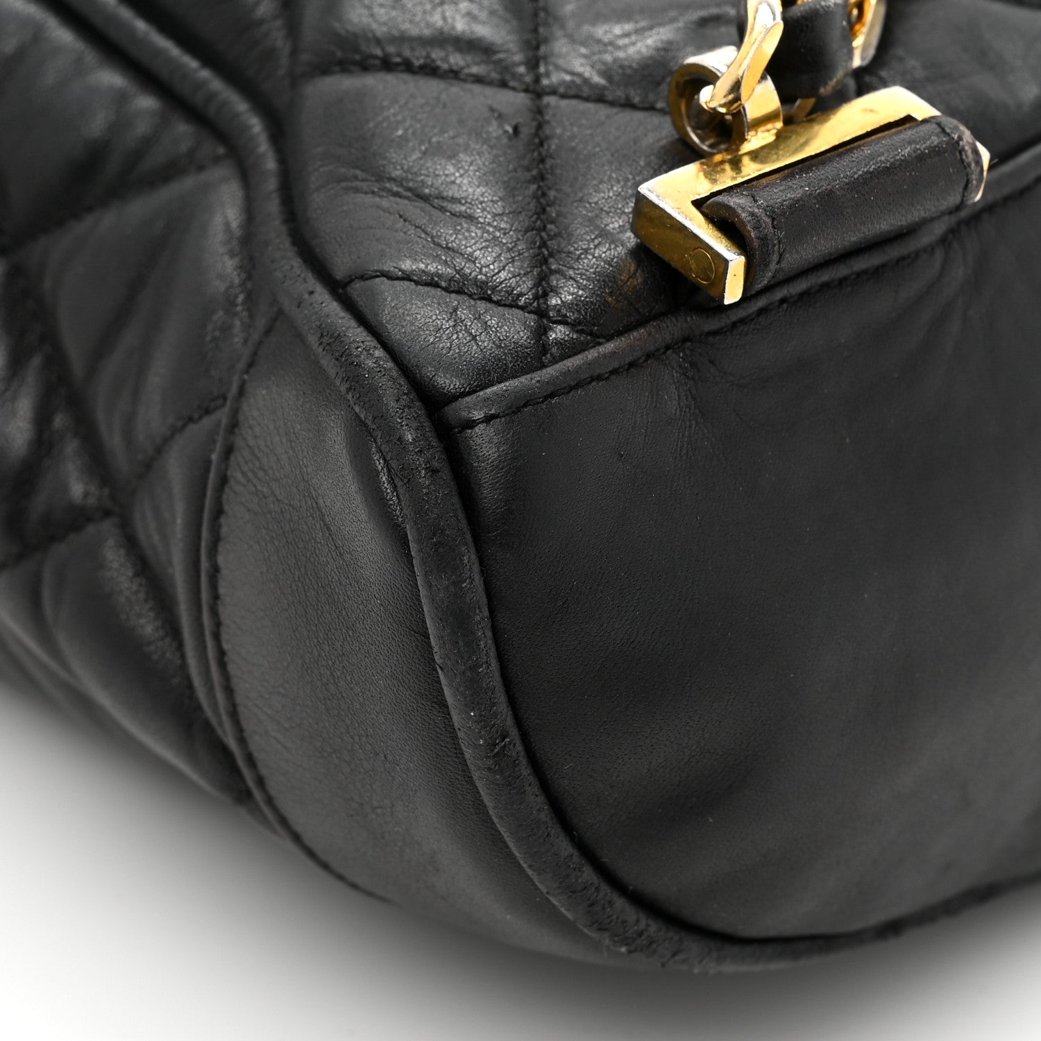 Chanel Lambskin Quilted Drawstring Backpack Black 13 of 16