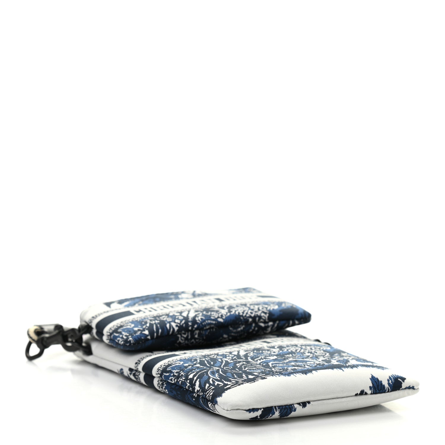 Christian Dior Technical Fabric Embroidered Palm Tree Toile De Jouy DiorTravel Multifunction Pouch Blue 4 of 14