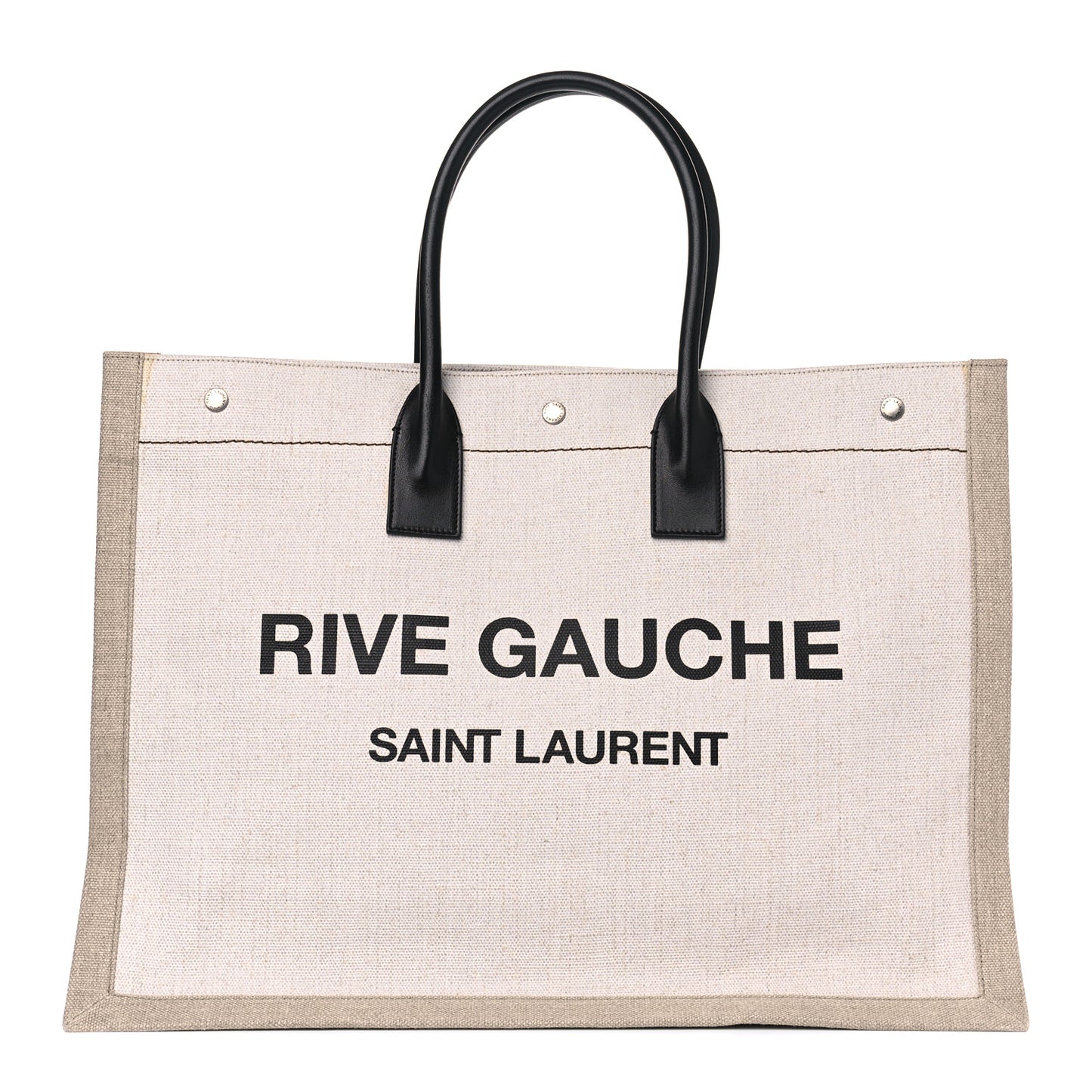 Linen Calfskin Rive Gauche Tote Optic White