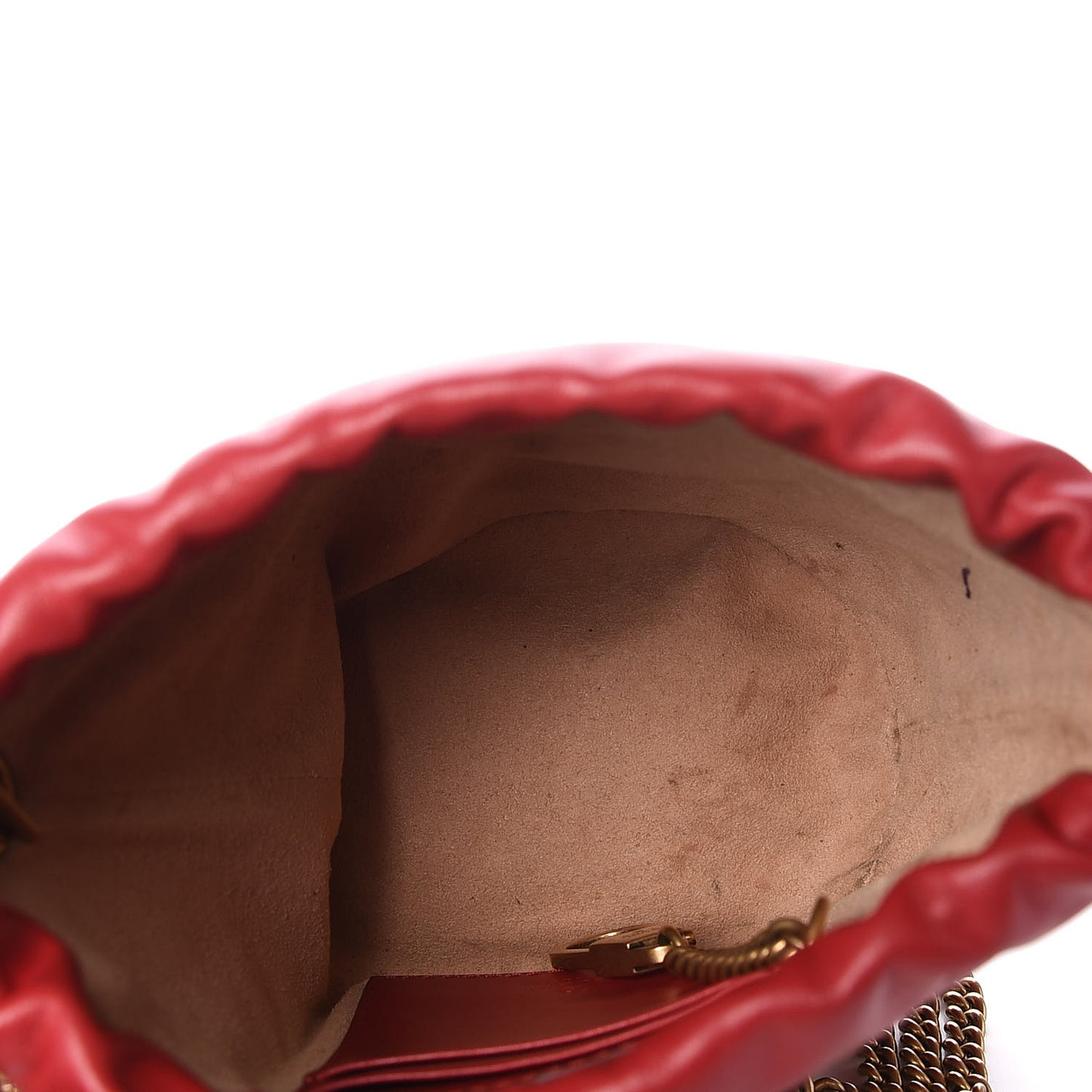 Calfskin Matelasse Mini GG Marmont 2.0 Bucket Bag Hibiscus Red