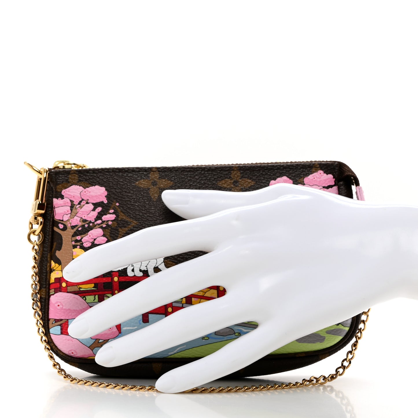 Monogram 2021 Christmas Animation Japanese Garden Mini Pochette Accessories Wisteria Pink
