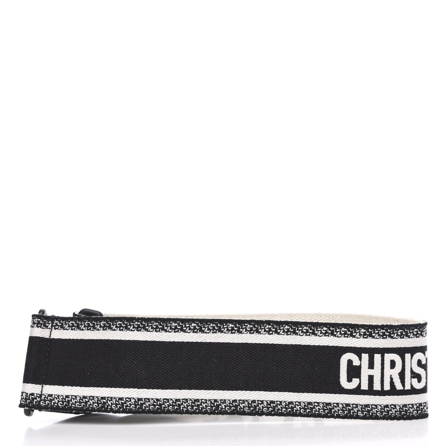 Christian Dior Canvas Embroidered Shoulder Strap Black Ultramatte 2 of 4
