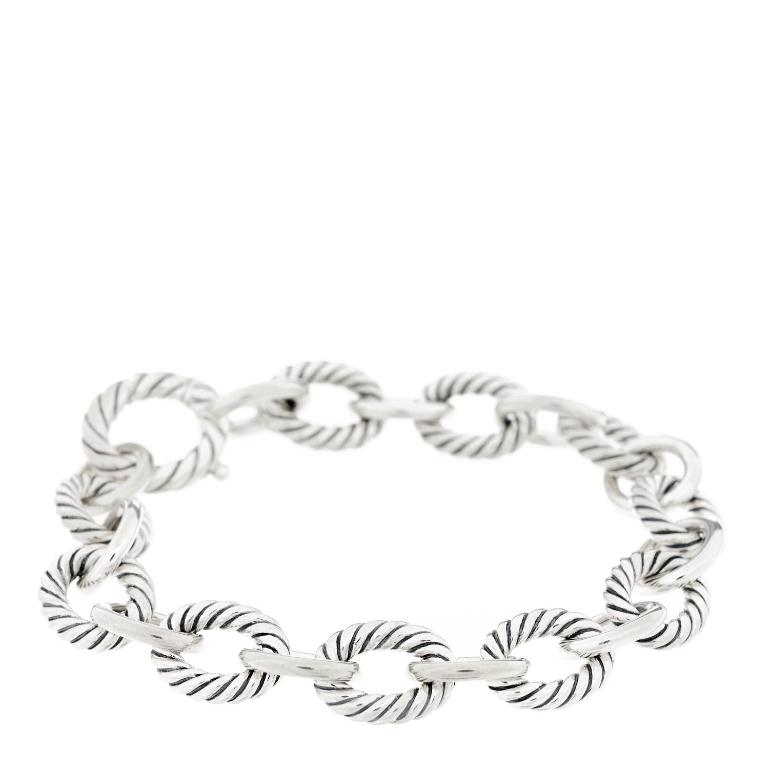 David Yurman Sterling Silver 10mm Medium Oval Link Bracelet 1 of 4