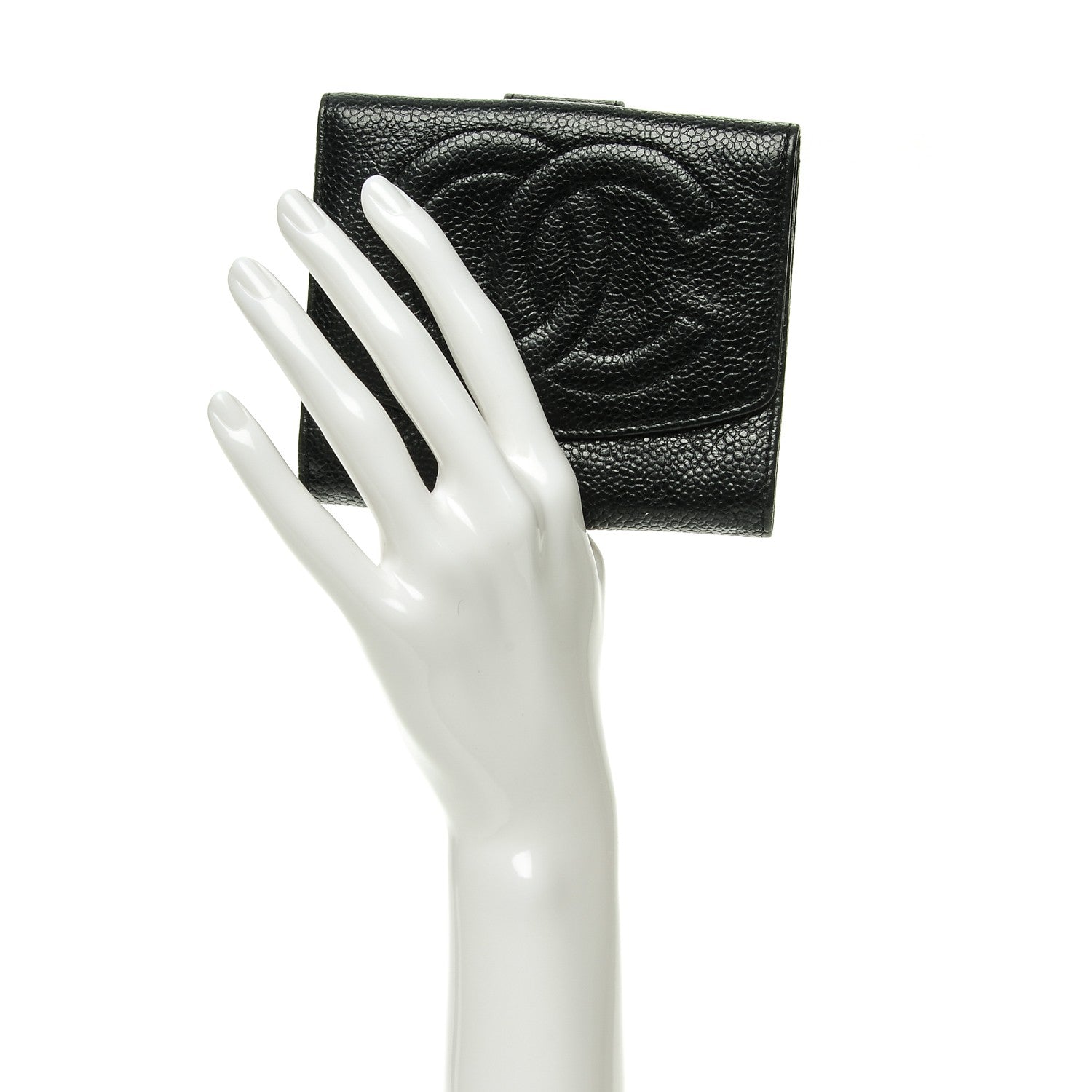 Chanel Caviar Timeless CC Compact French Wallet Black 2 of 8