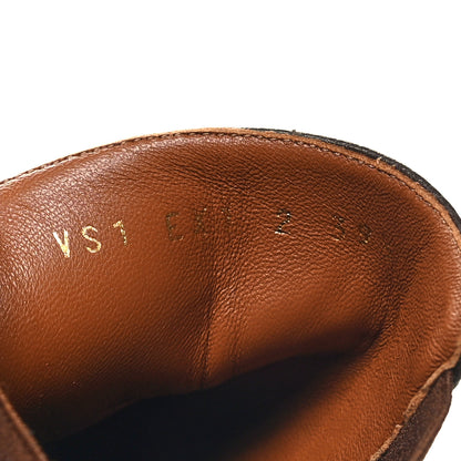 Valentino Garavani Pebbled Calfskin Rockstud Double Buckle 70mm Block Heel Ankle Boots 39.5 Fondant 6 of 8