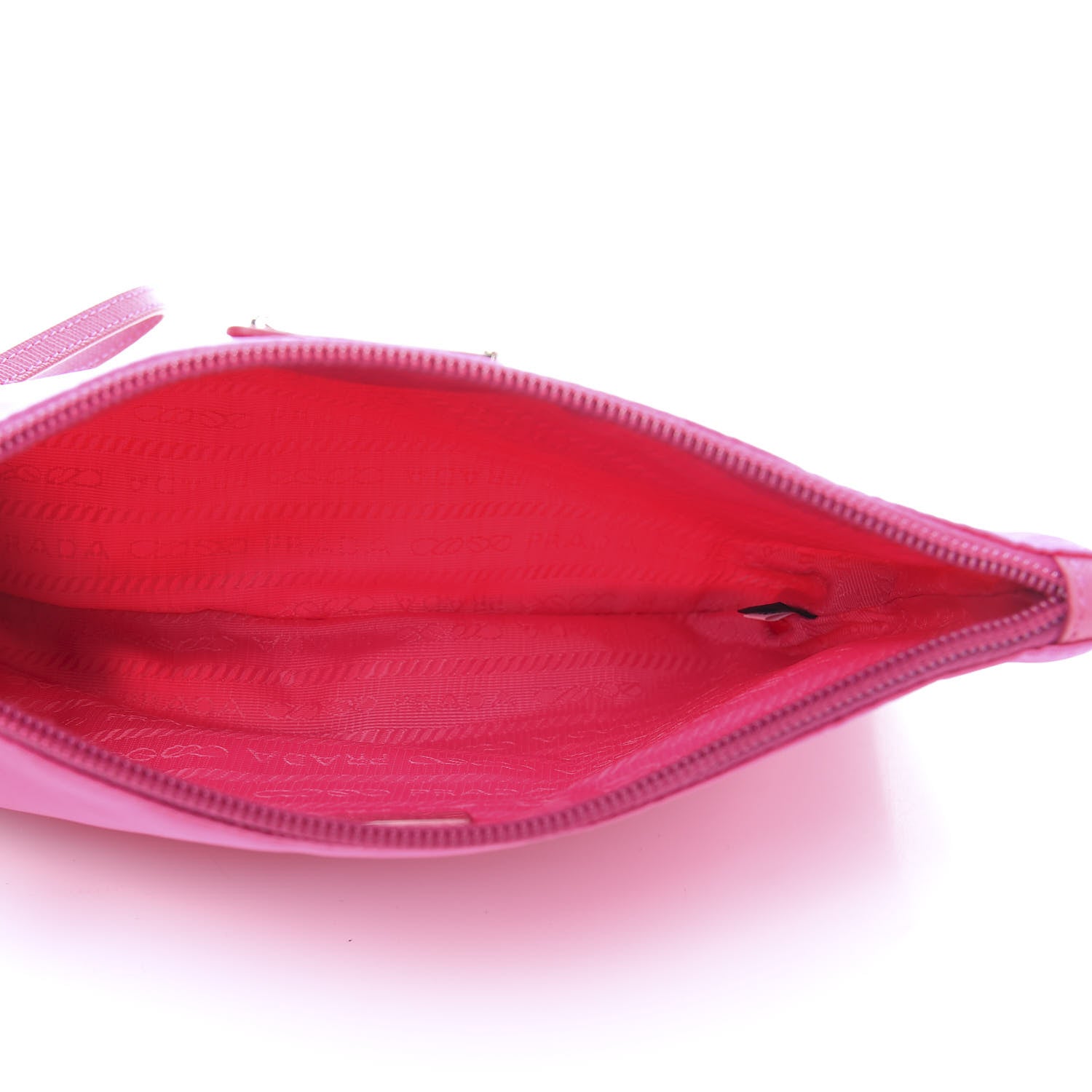 Prada Tessuto Nylon Saffiano Wristlet Fuxia 5 of 9