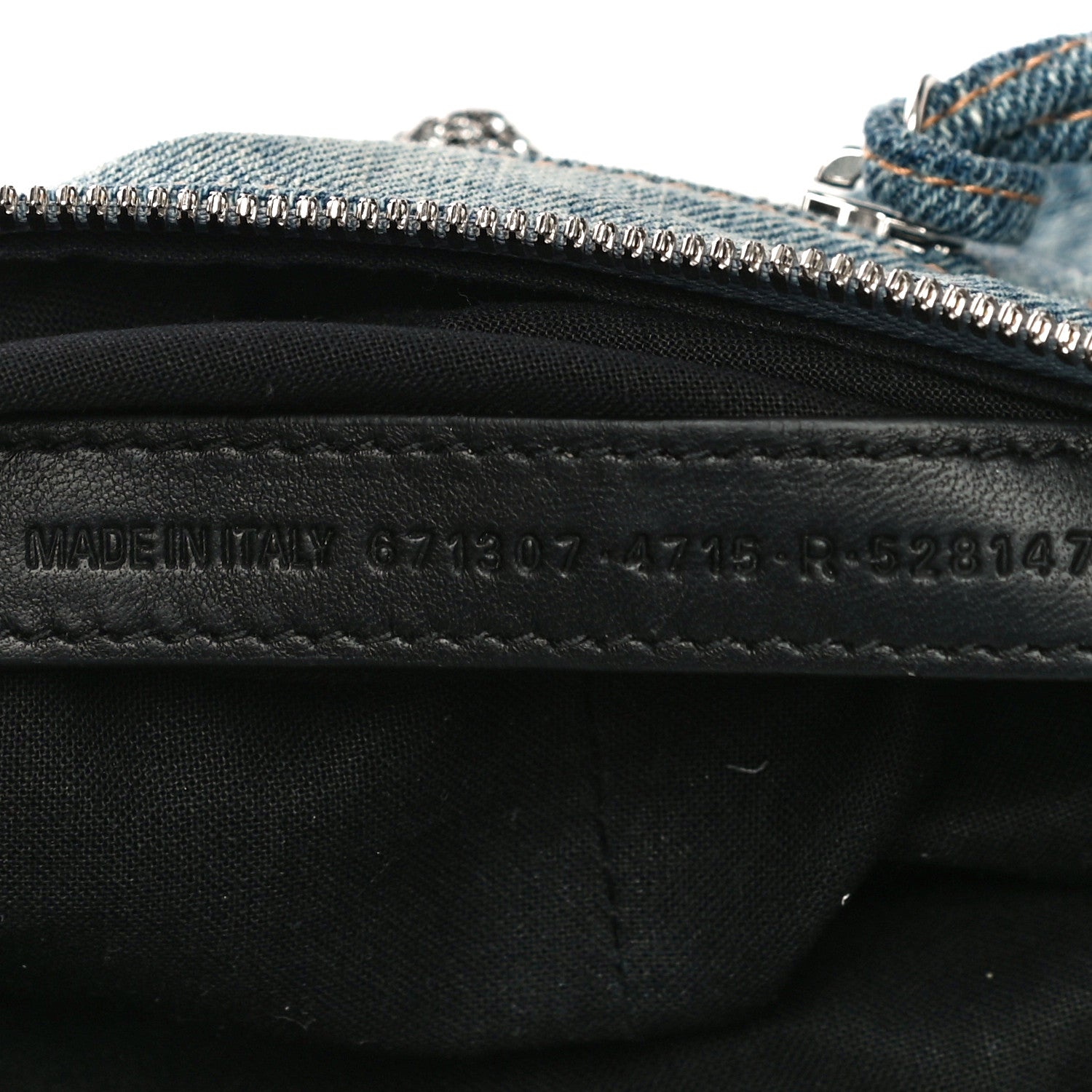 Balenciaga Washed Frayed Denim Crystal Small Le Cagole Shoulder Bag Blue 7 of 11