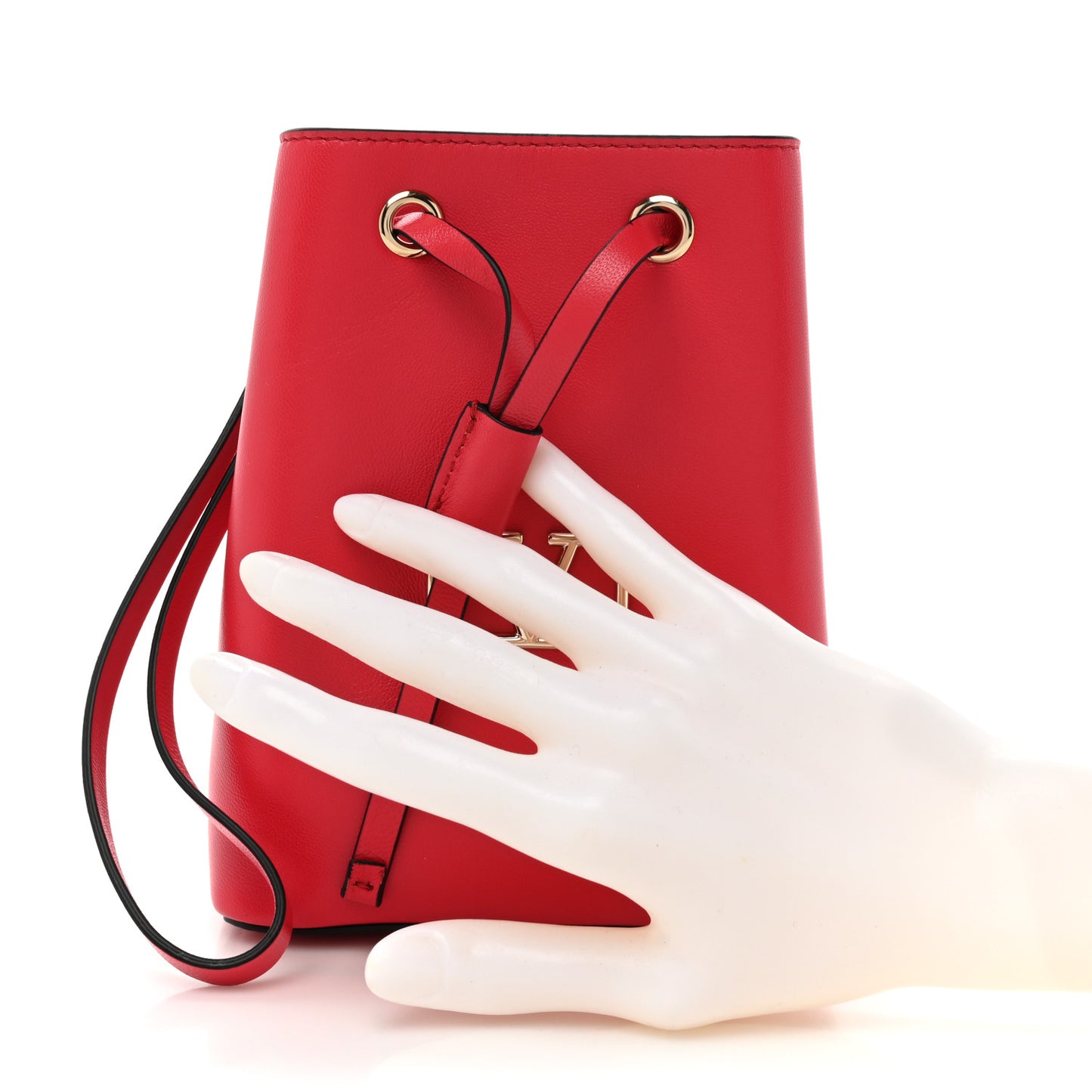 Nappa Mini Vlogo Bucket Bag Rouge Pur
