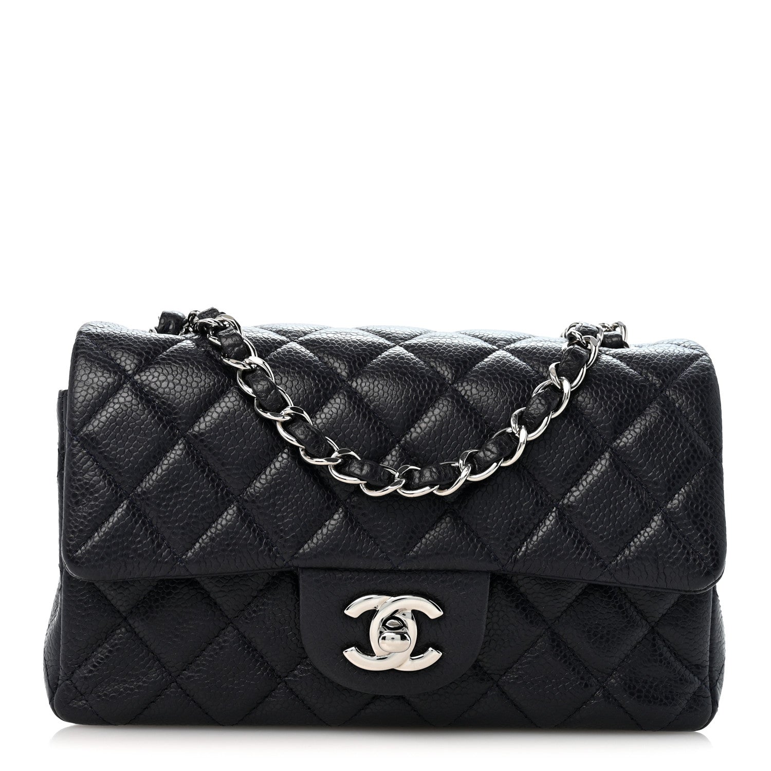 Chanel Caviar Quilted Mini Rectangular Flap Navy 1 of 13