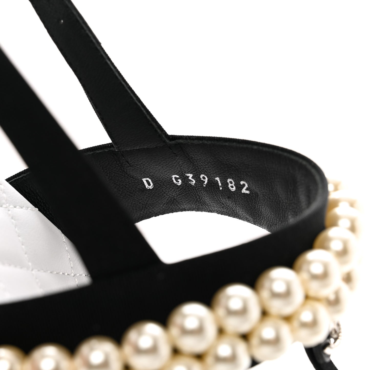 Grosgrain Pearl CC Sandals 39 Black