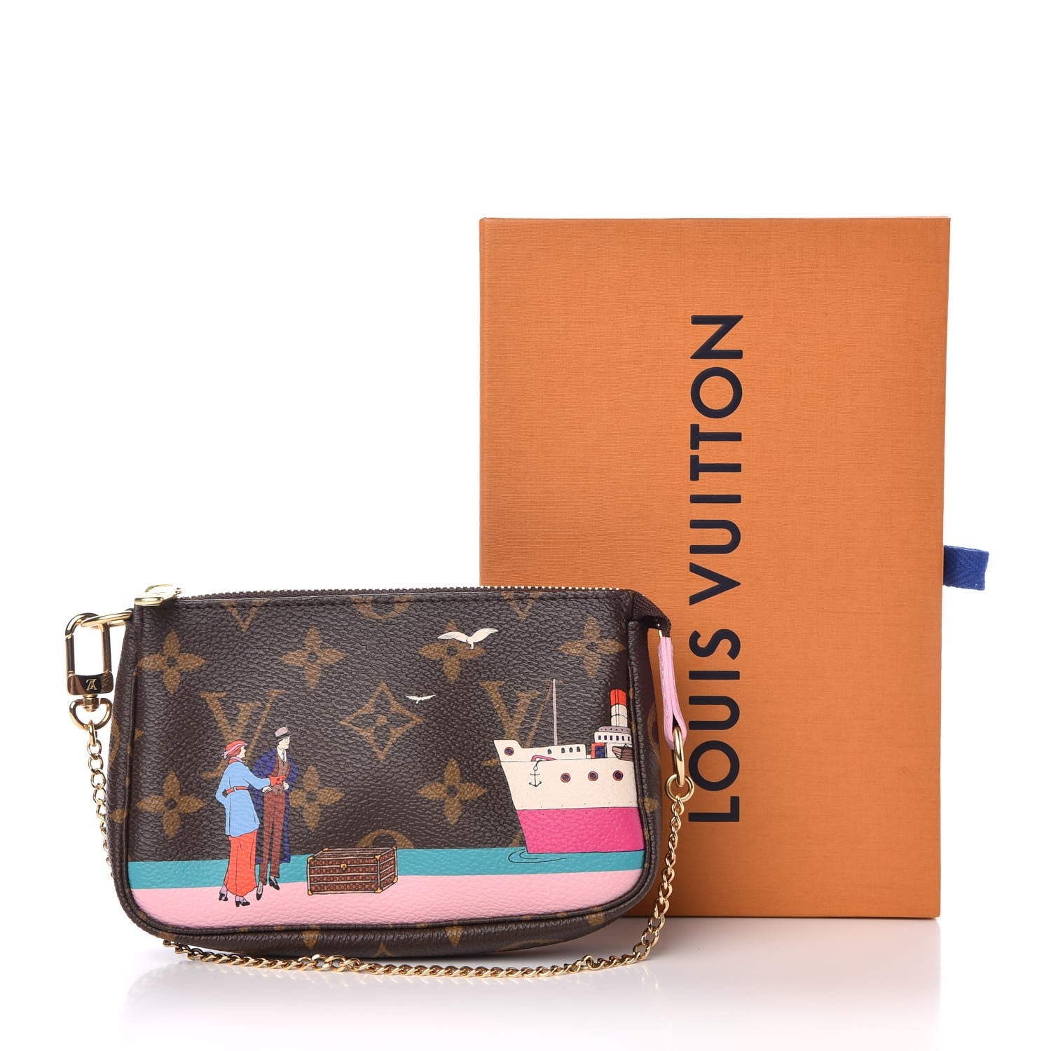 Louis Vuitton Monogram 2016 Christmas Animation Mini Pochette Accessories Rose Ballerine 8 of 8