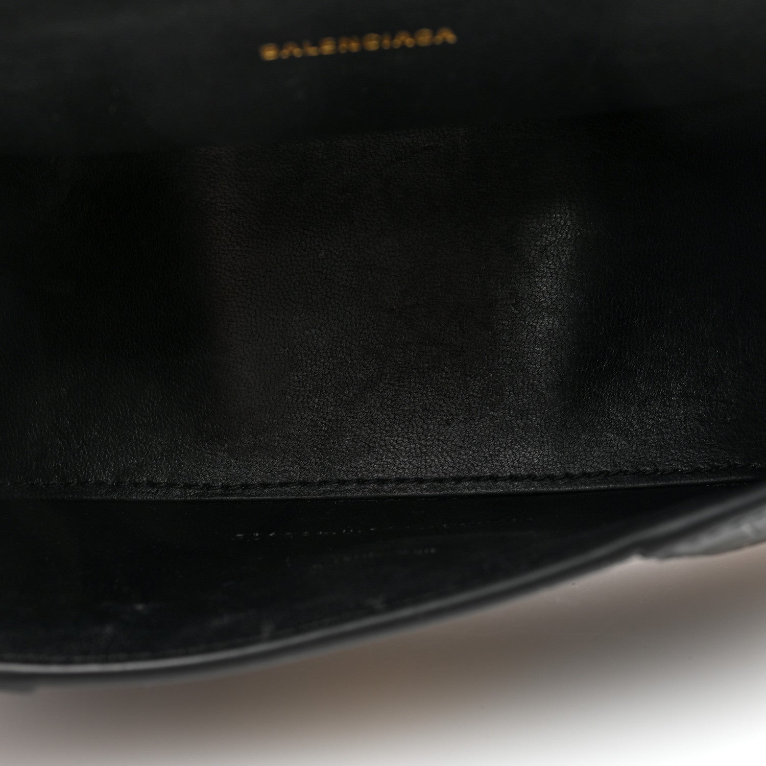 Balenciaga Shiny Calfskin Crocodile Embossed Hourglass Top Handle Bag XS Black 5 of 9
