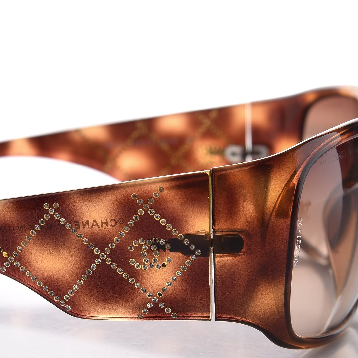 Crystal CC Logo Sunglasses 5080 B Tortoise