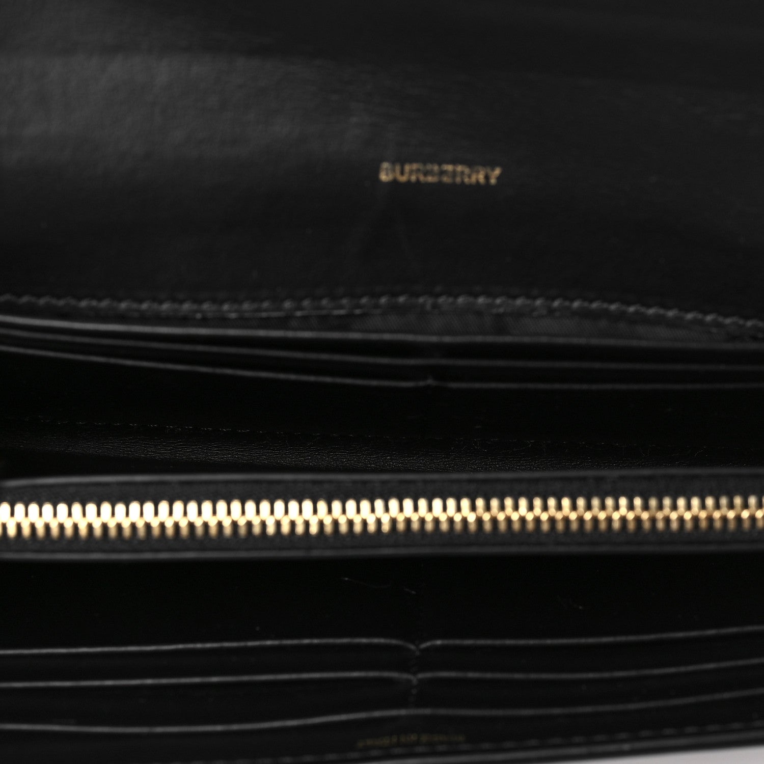 Burberry Grained Calfskin Tartan Halton Wallet Black 5 of 7