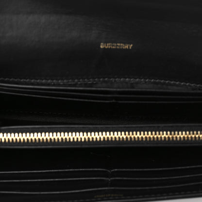 Burberry Grained Calfskin Tartan Halton Wallet Black 5 of 7