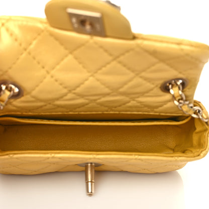 Chanel Iridescent Lambskin Quilted Extra Mini Precious Jewel Flap Yellow 4 of 8