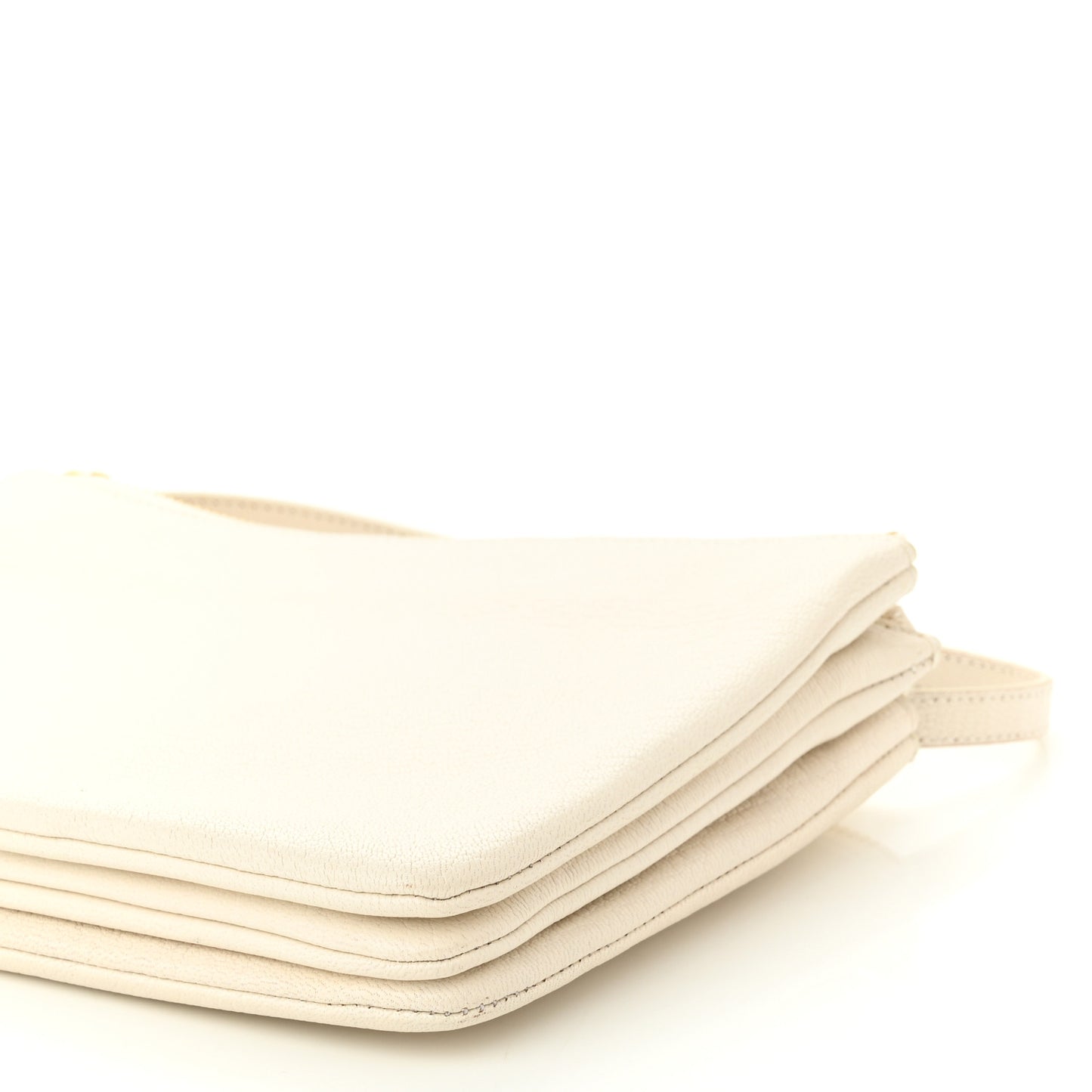 Goatskin Small Trio Crossbody Bag White