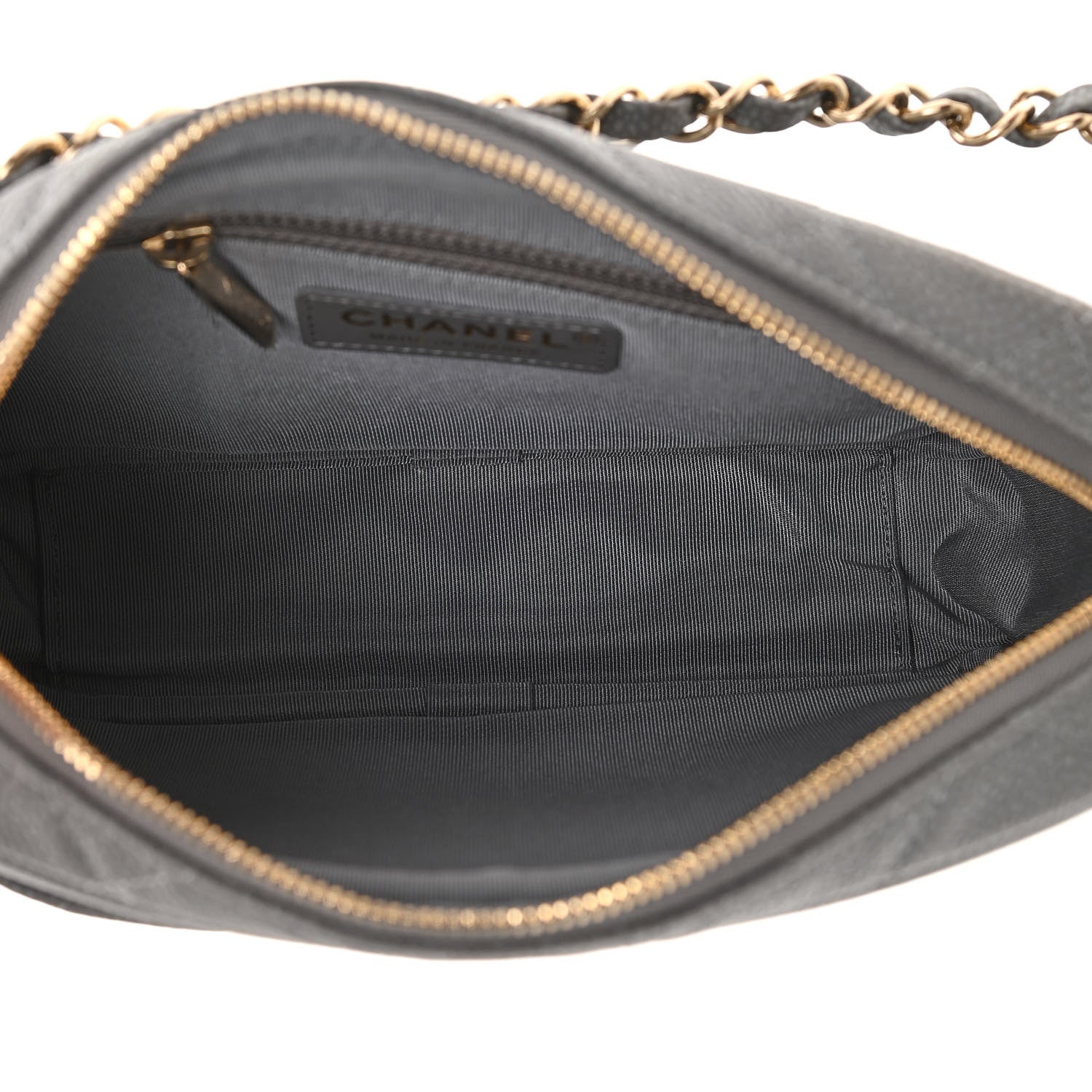 Chanel Iridescent Caviar Flat Quilted Small Coco Tassel Camera Case Grey 5 of 12