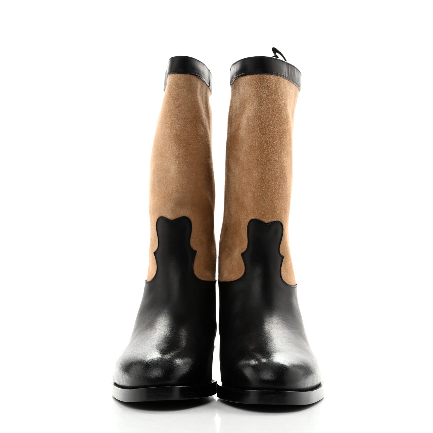 Chanel Suede Calfskin CC Short Boots 36.5 Black 3 of 10