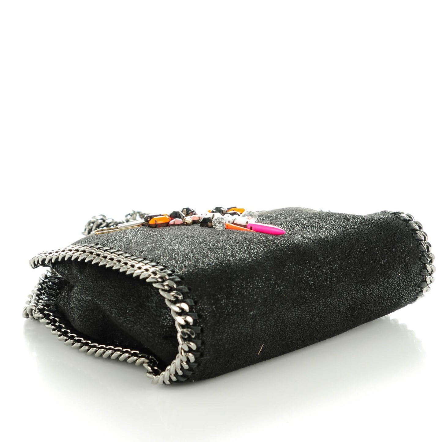 Shaggy Deer Tiny Falabella Embellished Crossbody Tote Black