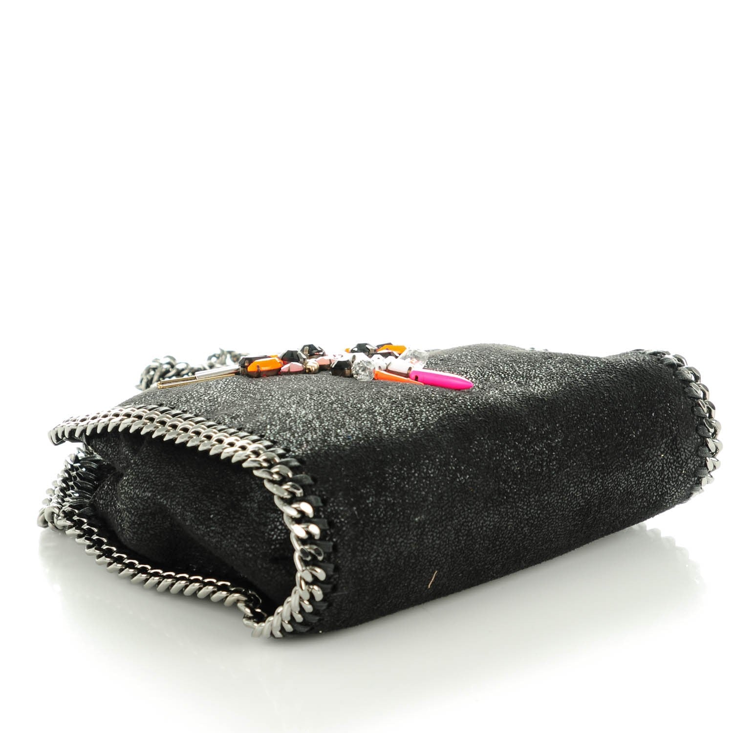 Stella McCartney Shaggy Deer Tiny Falabella Embellished Crossbody Tote Black 4 of 7