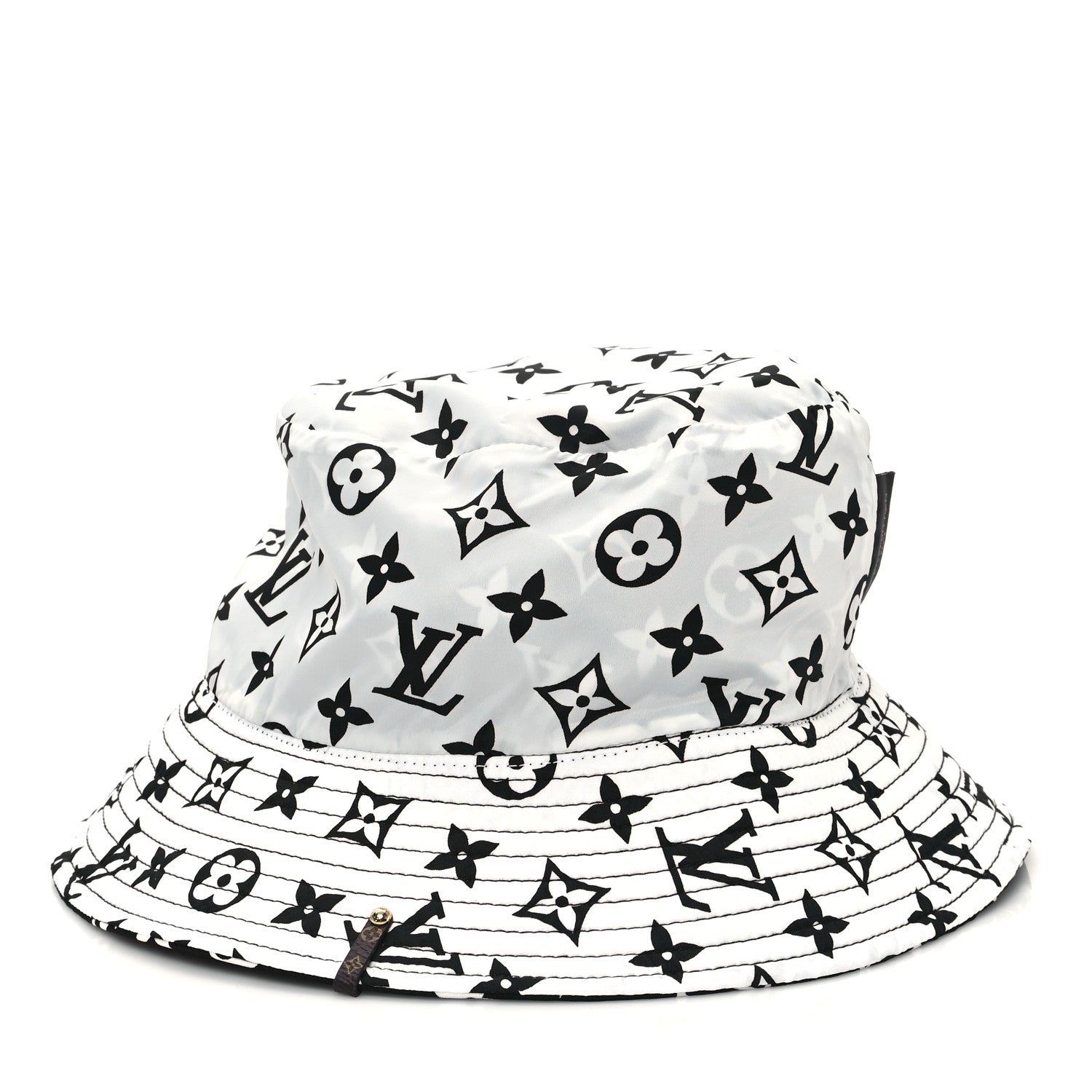 Louis Vuitton Nylon Monogram Reversible Bob Bucket Hat S Black White 11 of 13