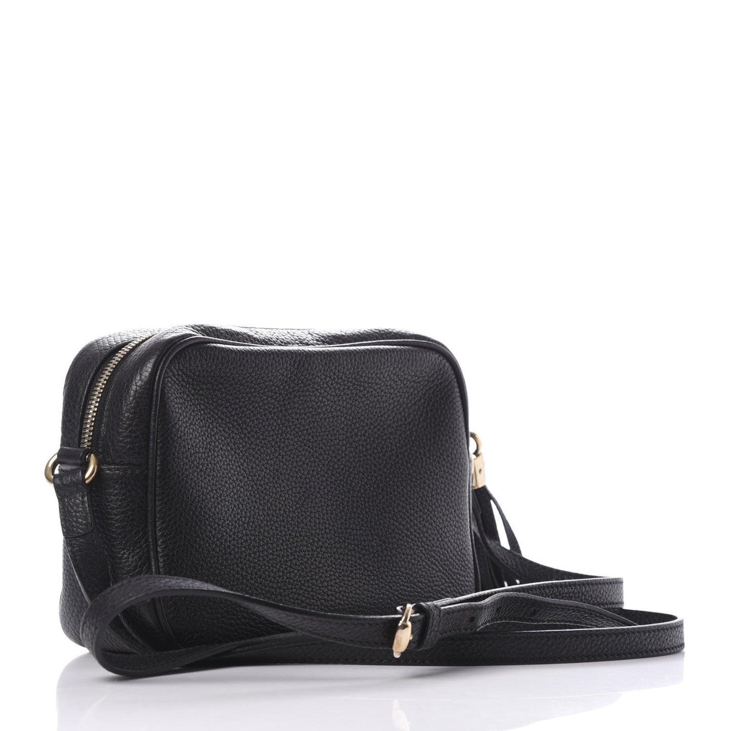 Pebbled Calfskin Small Soho Disco Bag Black