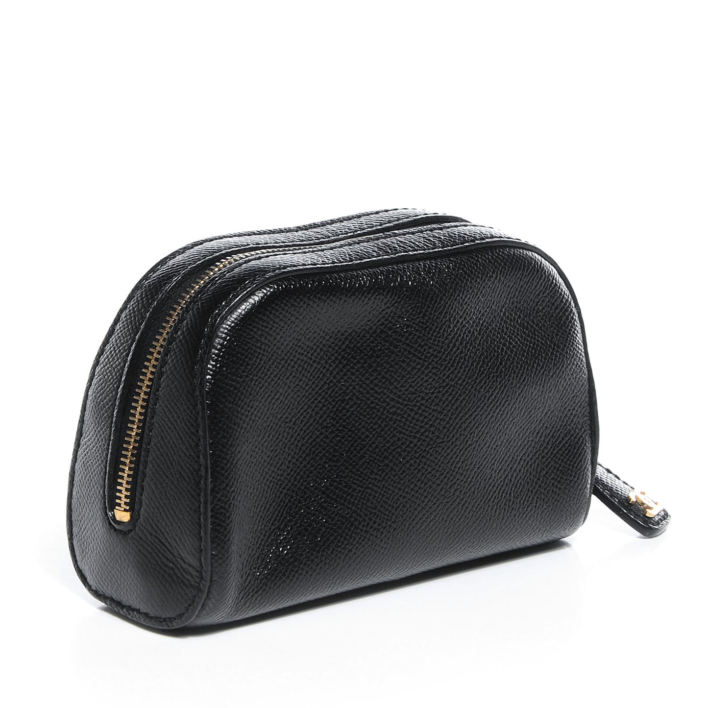 Grained Calfskin Vanity Cosmetic Case Black
