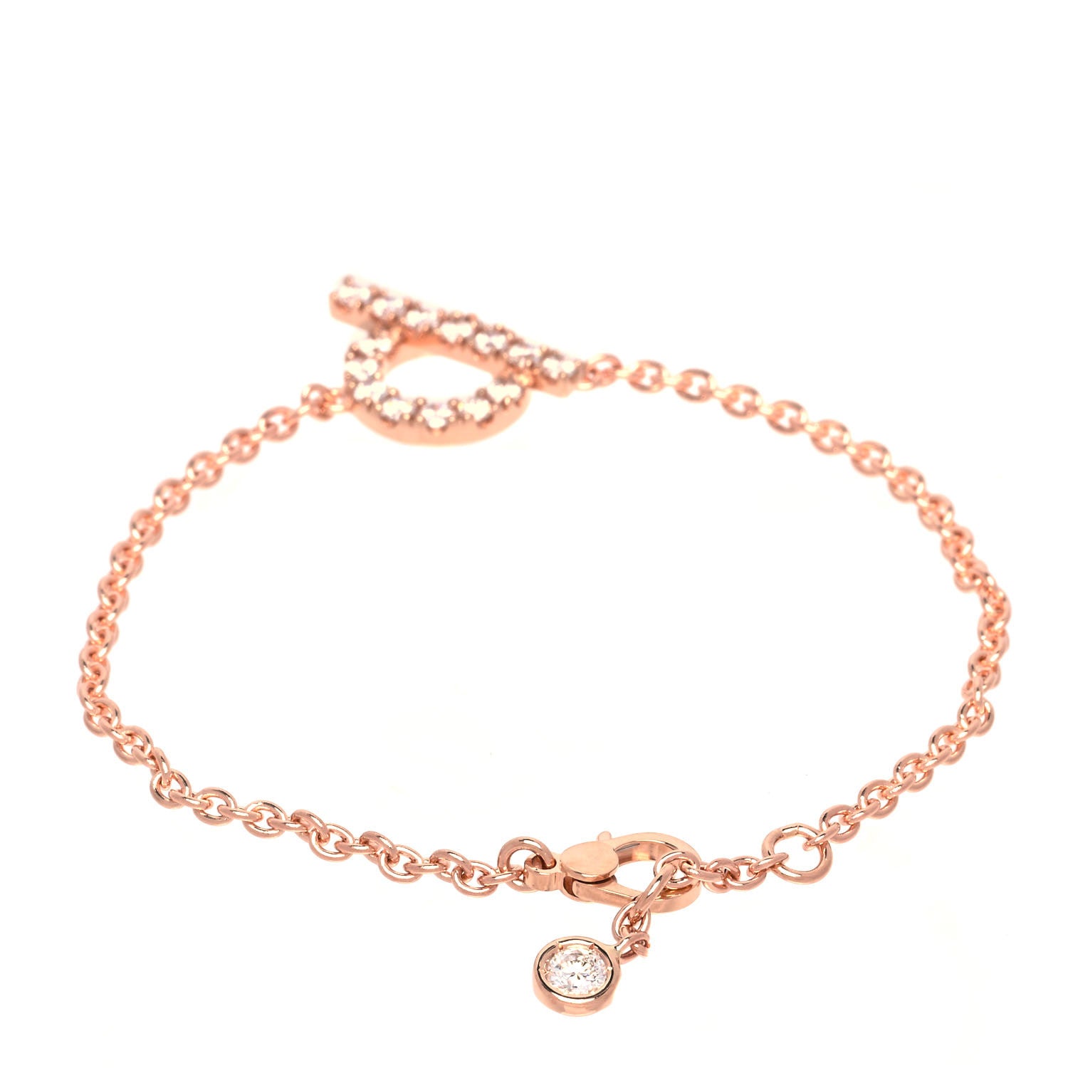 Hermes 18K Rose Gold Diamond Finesse Bracelet XS 2 of 6