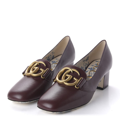 Gucci Malaga Kid GG Victoire 55mm Loafer Pumps 36.5 Vintage Bordeaux 3 of 9