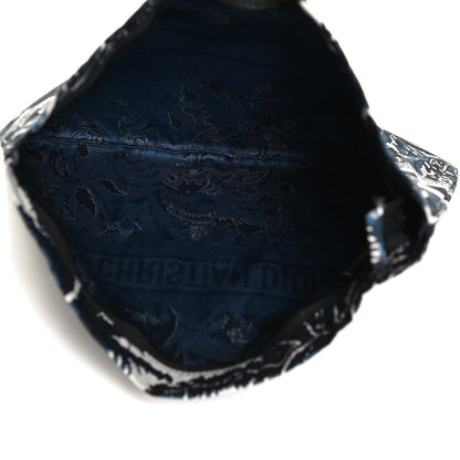 Christian Dior Embroidered Palm Tree Toile De Jouy Diortravel Zipped Pouch Blue 4 of 9