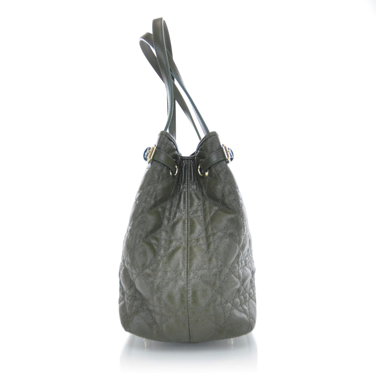 Coated Canvas Cannage Small Panarea Tote Olive