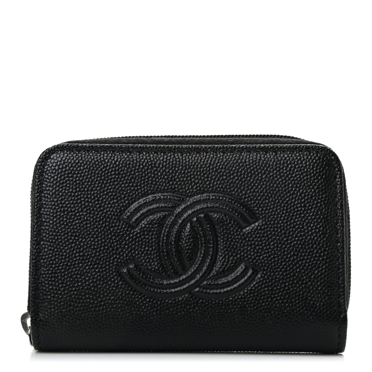 Caviar Timeless CC Zip Around Coin Purse Black