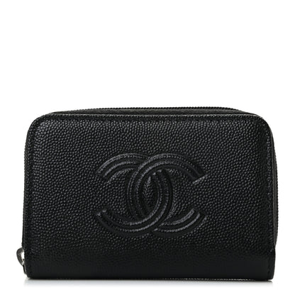 Chanel Caviar Timeless CC Zip Around Coin Purse Black 1 of 7