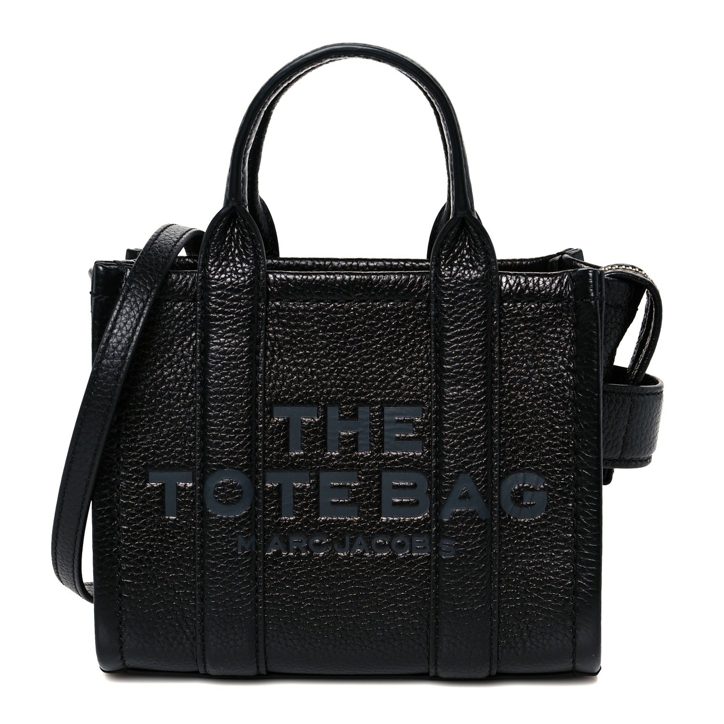 Grained Calfskin Micro The Tote Bag Black