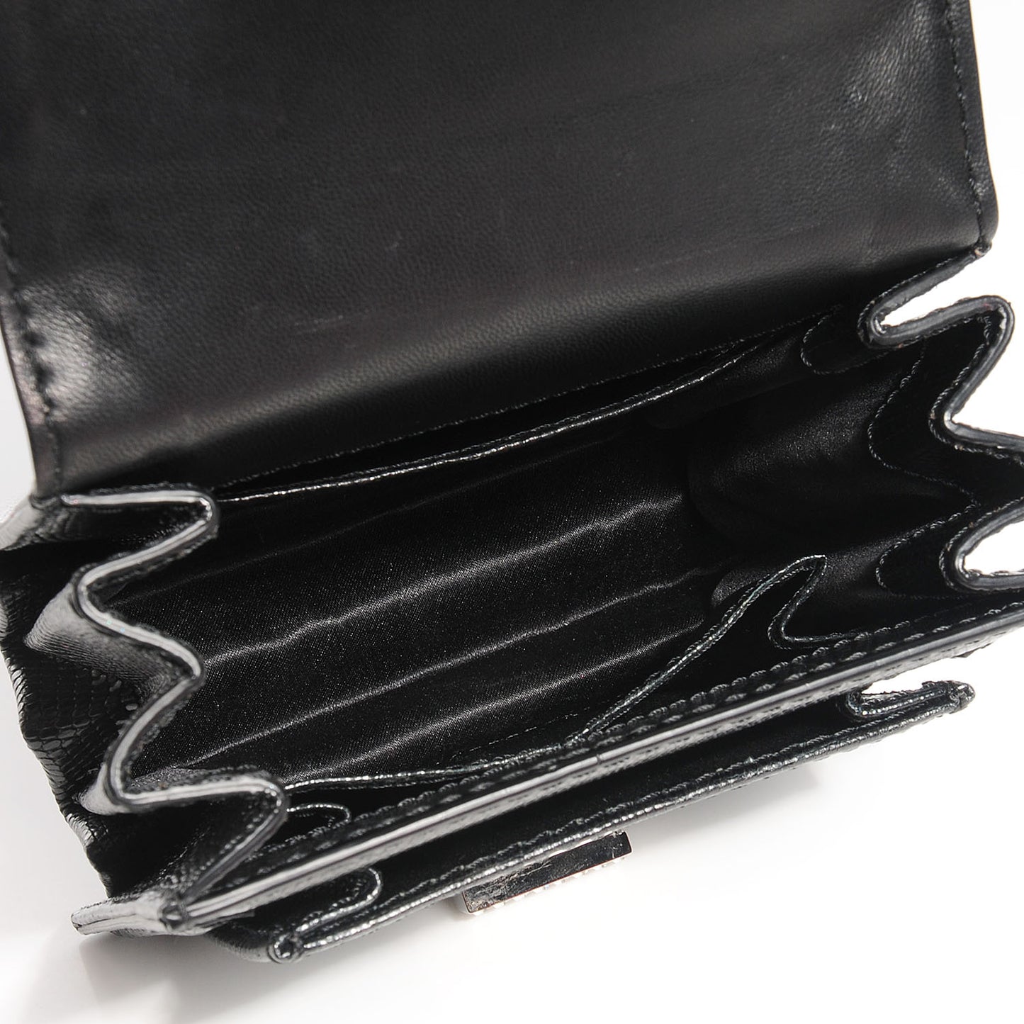 Lizard Va Va Voom Crystal Stud Shoulder Bag So Black