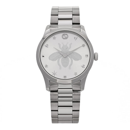 Gucci Stainless Steel 38mm G-Timeless Bee Quartz Watch 1 of 5