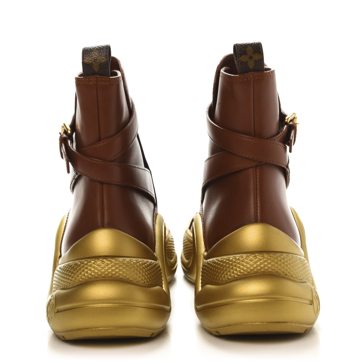 Calfskin LV Archlight Ankle Boots 37.5 Cognac Brown