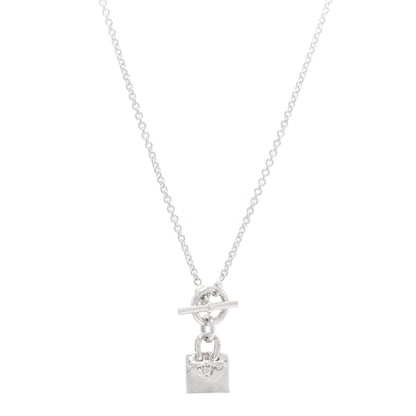 Hermes Sterling Silver Birkin Amulette Pendant Necklace 1 of 4