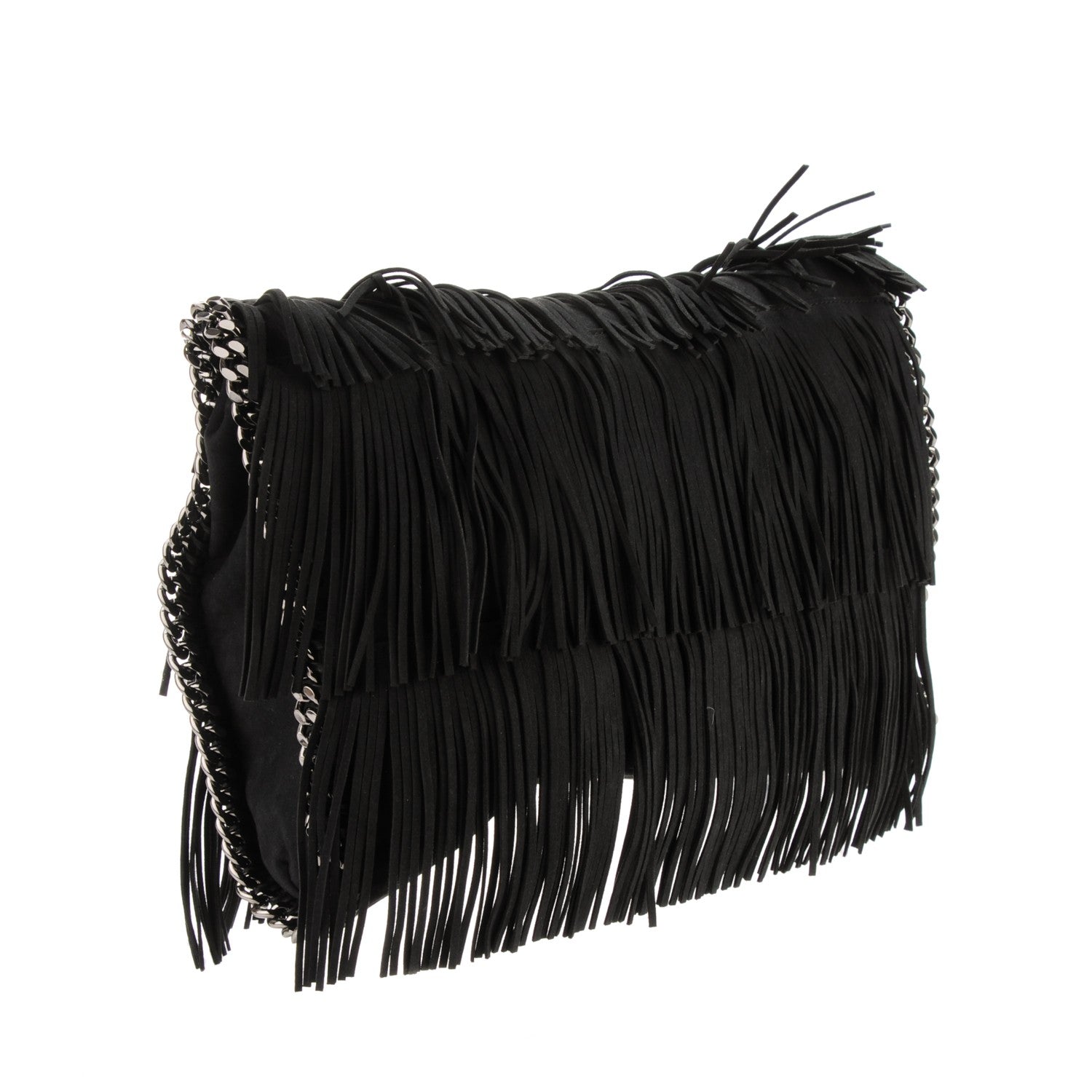 Stella McCartney Eco Suede Fringe Small Falabella Tote Black 3 of 8