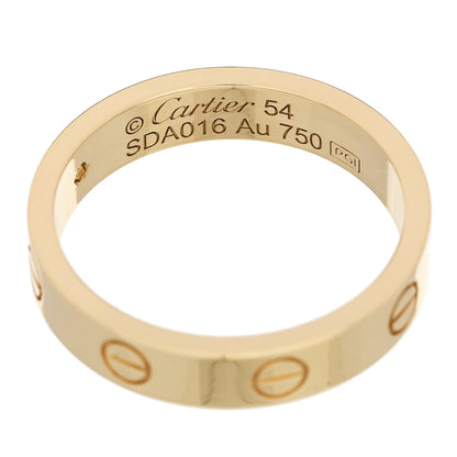 Cartier 18K Yellow Gold Diamond 4mm LOVE Wedding Band Ring 54 6.75 4 of 5