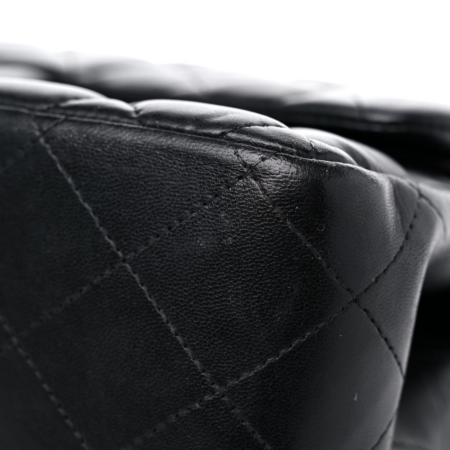 Lambskin Quilted Jumbo Double Flap Black