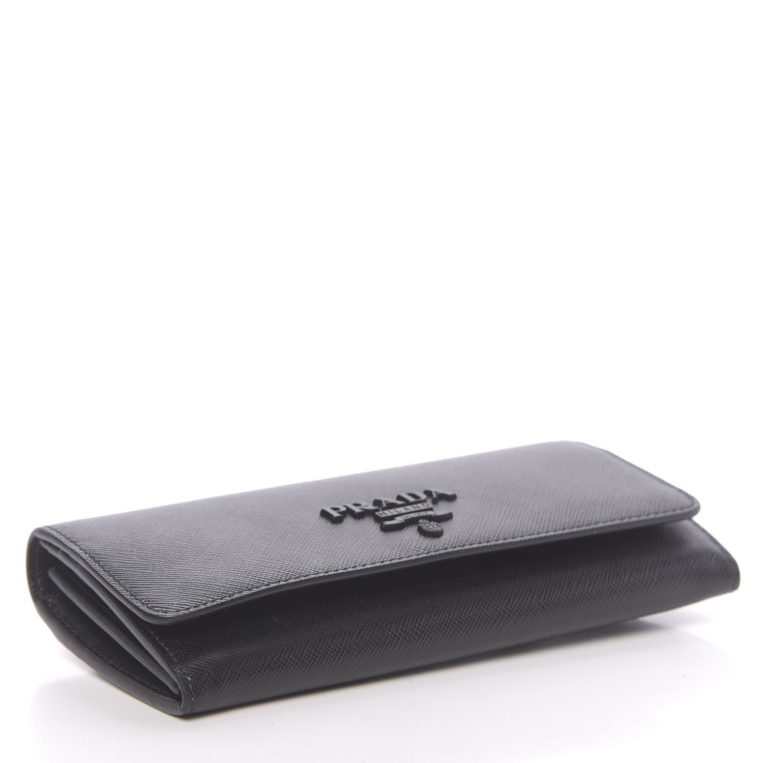 Prada Saffiano Continental Flap Wallet Black 5 of 8