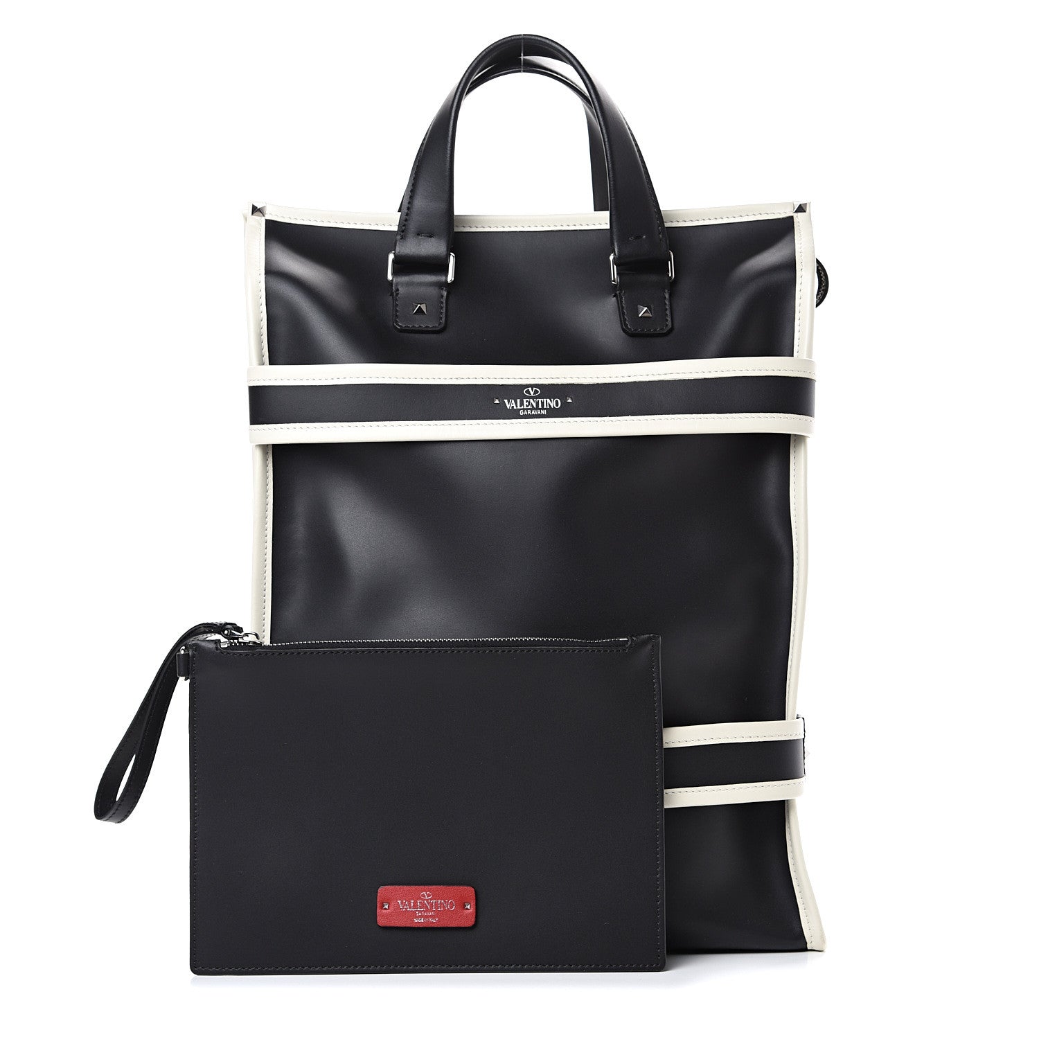 Valentino Garavani Nappa Rockstud Foldable Tote Black 1 of 9