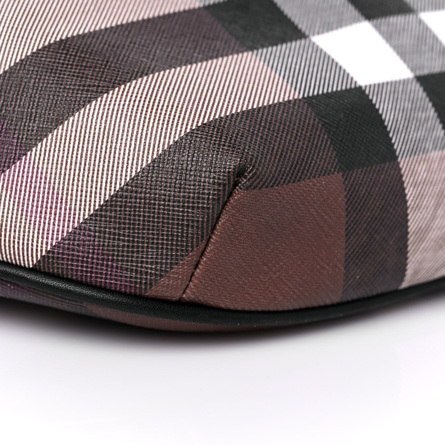 E-canvas Check Bum Bag Dark Birch Brown